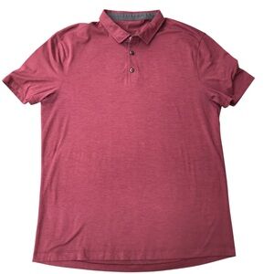 Lululemon Evolution Polo Heathered Red Golf Shirt Short Sleeve ESTIMATED Mens XL